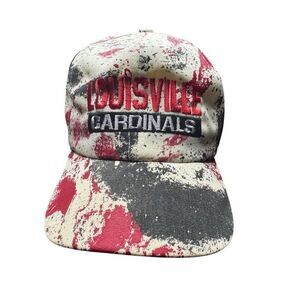 Vintage Louisville Cardinals Adjustable Hat Adult 90s Abstract Paint NCAA